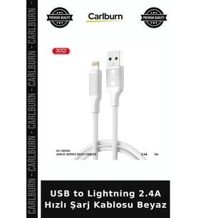 USB to Lightning 2.4A Hızlı Şarj Kablosu Beyaz Günlük Kullanım Pratik Aparat