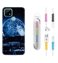 Realme C11 C21 C21Y C25Y C11 2021 Kılıf Kablo Koruma Spiral Silikon Mavi Gece 1605