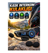 Bluetooth 5.3 Kask İnterkom Kulaklığı – IP65 Suya Dayanıklı, LCD Ekranlı ve 1000 mAh Bataryalı