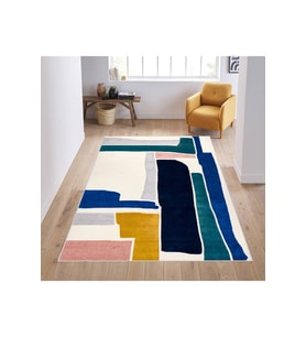 Rovigo Home Dijital Baskı Yıkanabilir Kaymaz Taban Salon Halısı RVG0594 (Mavi)
