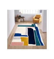 Rovigo Home Dijital Baskı Yıkanabilir Kaymaz Taban Salon Halısı RVG0594 (Mavi)