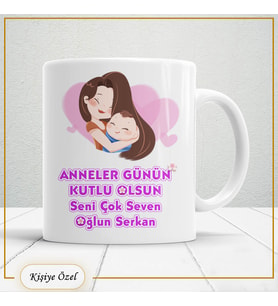 Anneler Günü Hediyesi Kişiye Özel Porselen Kupa Bardak – İsimli, Mesajlı, Özel Tasarım - anne21