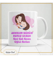 Anneler Günü Hediyesi Kişiye Özel Porselen Kupa Bardak – İsimli, Mesajlı, Özel Tasarım - anne21