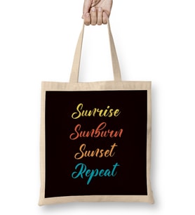 Sunrise Sunburn Sunset Vacation Beach Traveler Island Ocean Bez Çanta Uzun Saplı