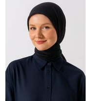Konfor Eşarp–195x85 cm–4 Mevsim Kullanım – Terletmez, Kaymaz, Pamuk Polyester Karışımlı Rahat Eşarp (Siyah)
