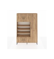 Arges Dolap 11 Raflı 5 Kapaklı 132x30x195 Çam-Çam/Çam