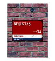 Beşiktaş Sokak Yön Tabelası Retro Vintage Ahşap Poster