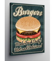 Kanvas Tablo Hamburger Temalı