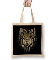 American Viking Patriotic Norse Myth Historical Bez Çanta Uzun Saplı