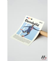 Dembele Futbol Posteri, Çerçevesiz Yüksek Kalite Duvar Afişi - Spor Severlere Hediye