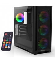 EMG-17XB Mid-Tower Gaming Kasa  Temperli Cam Yan Panel  4x ARGB Fan  ATX, Micro-ATX, Mini-ITX Desteği  0.8mm Metal Gövde  2x 3.5" + 3x 2.5" Disk Yuvası  Güçlü Soğutma ve Şık Tasarım