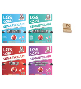 Nartest LGS 8. Sınıf Matematik Fen Türkçe ve İnkılap Çıkmış Sorular 4lü Set + Telefon Standı