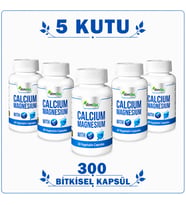 Calcium Magnesium D3 5 Kutu 300 Bitkisel Kapsül – Kalsiyum Magnezyum Takviye Edici Gıda