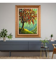 Altın Varaklı Paspartulu Çerçeveli Tablo rv083