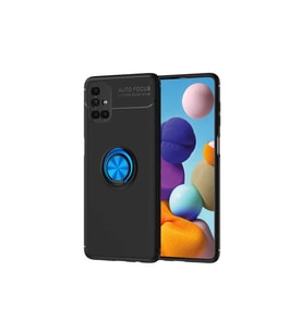 Samsung Galaxy M51 Uyumlu Kılıf Zore Ravel Silikon Kapak (Siyah-Mavi)
