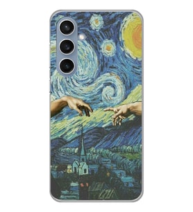 Samsung Galaxy S23 FE Uyumlu Sanatsal Vintage Desenli Şeffaf Telefon Kılıfı