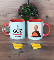 Göz Doktoru Kupa Bardak Turuncu Fotoğraflı Tıp Bayramı Hediyesi
