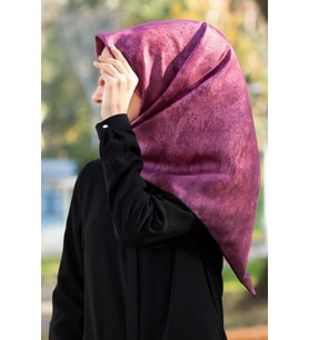 Vissona Tivil İpek Eşarp 7316-0022 Mor Karışık Desen