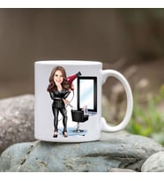 Kişiye Özel Bardak - Karikatür Bardak - Kadın Kuaför Bardağı