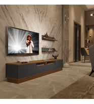 Decoraktiv Trendstyle 220RS Mdf Tv Ünitesi Tv Sehpası - Ceviz Antrasit (Antrasit - Ceviz)