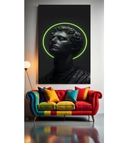 NEON HEYKEL V20 Ev Duvar Salon Güzellik Salonu Ofis Dükkan Dekarasyon Kanvas Tablo (Çok Renkli)