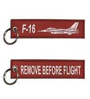 Kumaş Anahtarlık Kırmızı "F-16"