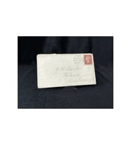 İngiltere Klasik Dönem 1869 Victoria Dönemi Red Penny Pullu Zarf postadan geçmiş Plate Number 110 H