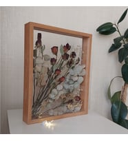 Ledli İsimli 40x50 Cm Çift Yönlü Derin Gül Çerçevesi! Gelin Buketi Çerçevesi!