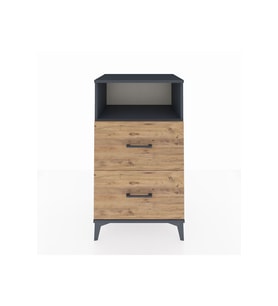 Hyperion Komodin Tek Raflı 2 Çekmeceli 60x44x106 Antrasit-Çam