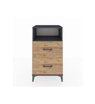 Hyperion Komodin Tek Raflı 2 Çekmeceli 60x44x106 Antrasit-Çam