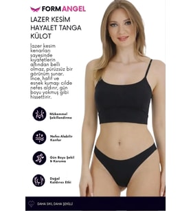 #Külot Lazer Kesim İz Yapmaz Dikişsiz Esnek Rahat Toparlayıcı Kadın Hayalet Tanga Külot - 5 Adet