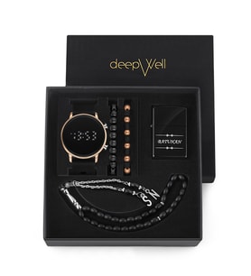 DEEPWELL Erkek Kol Saati Çakmak Tesbih Bileklik Seti dw254