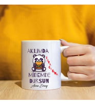Kişiye Özel Aklımda Duracağına Midemde Dursun Baskılı Beyaz Kupa
