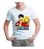 One Piece - Luffy Hat 2 Beyaz Çocuk Tshirt