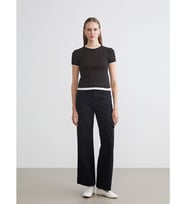 LCW Jeans Siyah Wideleg Kadın Kargo Jean Pantolon