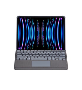 T5509d İpad Pro 12.9 (2022) Kılıf Palermo Ledli Klavyeli Standlı Tablet Kılıfı - Siyah