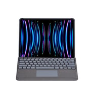 T5509d İpad Pro 12.9 (2022) Kılıf Palermo Ledli Klavyeli Standlı Tablet Kılıfı - Siyah