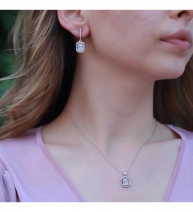 Baget Kesim Zirkon Taşlı Gümüş Set