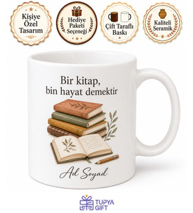 Kişiye Özel Defter Sever Baskılı Kupa Bardak İsimli Hediye