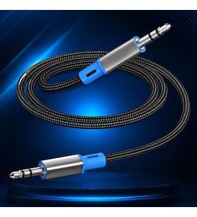 3.5mm Stereo AUX Kablo – Kırılmaya Dayanıklı Metal Başlıklı Ses Kablosu