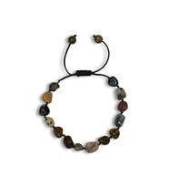 Ocean Jasper Doğal Taş Bileklik Makrome Ayarlı 633-2
