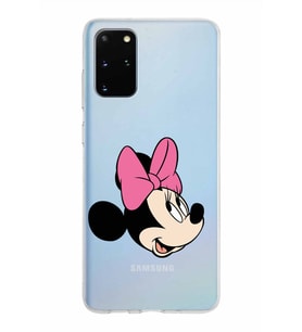 Samsung Galaxy S20 Plus Kapak Minnie Mouse Tasarımlı Şeffaf Silikon Kılıf