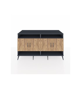 Kronos Konsol 6 Raflı 4 Kapaklı 176x59x99 Antrasit-Çam