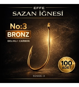 Effe Sazan İğnesi No:3 Bronz Delikli Carbon 100 Adet 92666-3