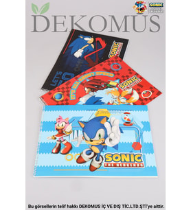 DEKOMUS İLE LİSANSLI SONIC 24x34 CM 15 YAPRAK BÜYÜK BOY RESİM DEFTERİ