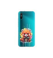 Redmi 9A ile Uyumlu Splash Tilki Tasarımlı Şeffaf Silikon Kılıf