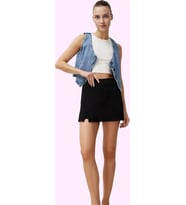 Kadın Yırtmaçlı Mini Şort Etek Casual A line Polyester Günlük Kullanım Yaz Aylarının Vazgeçilmezi