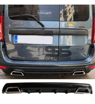 Dacia Logan Difüzör Arka Tampon Eki 2 Egzoz Çıkışlı Siyah Lüx Tip