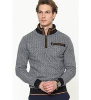 Dewberry Erkek Pamuklu Sweatshirt Lacivert 1039 Günlük Üst Giyim, Hafta Sonu Kombini, Seyahat Gardırobu