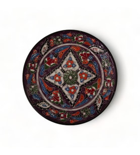 Özel Motifli Mor Renkli Tabak 18 cm